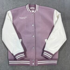 Abercrombie Kids Size 15‎ 16 Purple White Varsity Letterman Jacket